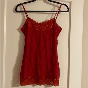 NWOT Wrinkle Tank With Lace Detail
